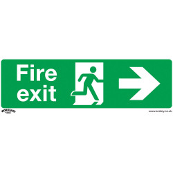 Worksafe SS24P10 Safety Sign Fire Exit (Right) - Rigid Plastic - PK10