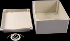 ABS enclosure, (L x W x H) 250 x 200 x 130 mm, light gray (RAL 7035), IP65, RS5805