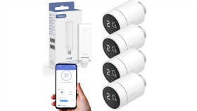 4X Głowica Termostatyczna E1 + Centrala Sterująca Hub E1 Termostat + Bramka,...
