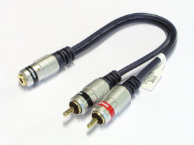 Rozgałęźnik jack 3.5mm gniazdo - 2 wtyki RCA JR635 Vitalco 24cm