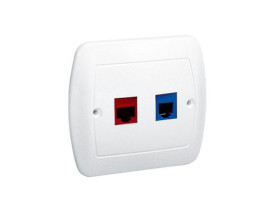 AKORD Gniazdo komputerowo/telefoniczne białe RJ45 kat.5e + RJ12 A5T/11 KONTAKT SIMON
