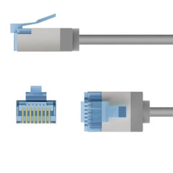 Patchcord kat.6a-0500 U/FTP SLIM LSZH-TPE szary /5m/ 74310
