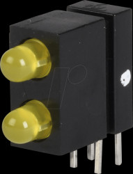 18017733 LED component, yellow, 3 mm, 1.5 mcd, 60°