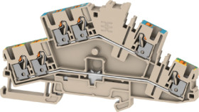 Multi level terminal block, push-in connection, 0.14-4.0 mm², 6 pole, 22 A, 8 kV, dark beige, 2623550000