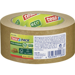 tesa 58291 STANDARD EcoLogo Packaging Tape 50m x 50mm brown 1 pc