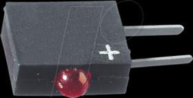 555-2001F LED component, red, 2 mm, 1.2 mcd, 40°