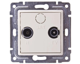 VENA Gniazdo antenowe RTV przelotowe 8dB krem 510374