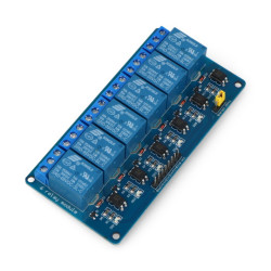 Moduł przekaźników 6 kanałów z optoizolacją - styki 10A/250VAC - cewka 5V