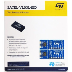 SATEL-VL53L4ED Breakout board embedding the VL53L4ED Time-of-Flight high-accuracy proximity sensor with extended temperature cap