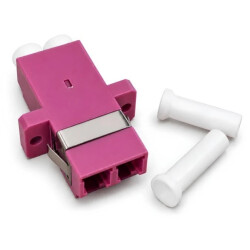 Adapter światłowodowy MM LC/UPC-LC/UPC duplex OM4 magenta NEKU