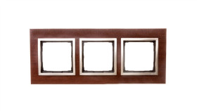 Simon 54 Nature Ramka Potrójna Drewno Złoty Orzech Drn3/86