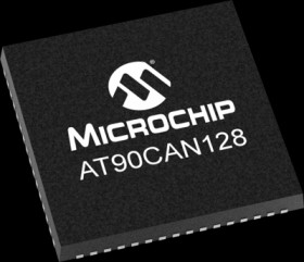 AVR microcontroller, 8 bit, 16 MHz, VFQFN-64, AT90CAN128-16MU