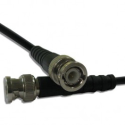 Coaxial cable, BNC plug (straight) to BNC plug (straight), 50 Ω, RG-58, grommet black, 500 mm, 115101-19-M0.50