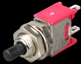 Push button, N/O, straight, solder connector