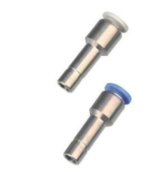 Redukcja do złączki wtykowej pneumatycznej wtyk 6 mm pod wąż fi 4 mm, mosiądz niklowany