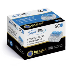 Szybkozłączka z dźwignią Simet SCL3 - 3 tory 4mm 32A/450V - Idealna Szybkozłączka - 40szt.