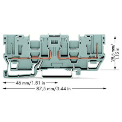 WAGO 769-161 2-pin Carrier Terminal Block 2 Jumper Positions 2-pole Grey