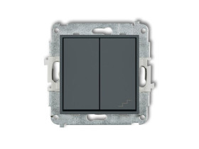 MINI Wyłącznik pojedynczy ze schodowym (osobne zasilanie) grafitowy mat 28MWP-10.2 KARLIK