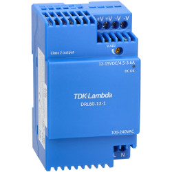 TDK-Lambda DRL60-12-1 12V 4.5A 54W Low Profile DIN Rail Mount Power Supplies