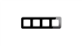 Icon Ramka Uniwersalna Poczwórna Zaokrąglona - Efekt Szkła (Ramka: Czarna...