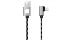 Kabel Usb 2.0 Usb-A Na Usb-C Kątowy 3A Czarno-Szary Oplot Icoc Mu2ac9-020-Al...
