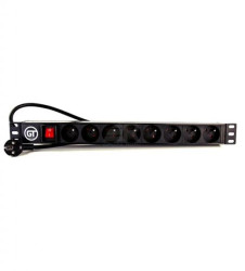 GT Networks Listwa zasilająca PDU 19 1U 1F 16A 8 x CEE 7/5 (PL/FR) wyłącznik z LED 3m