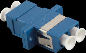 FA02LC7 Fiber optic coupler, LC / LC, 12 pieces, with flange, blue