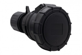 Gniazdo siłowe czarne 16A 5P IP67 estradowe