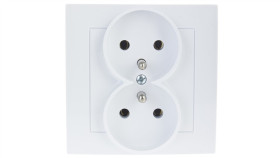 As Gniazdo Podwójne Z/U Białe Gp-2Gz/00