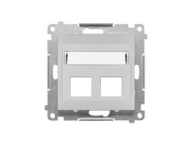 SIMON 55 Pokrywa gniazd teleinformatycznych na Keystone skośna podwójna z polem opisowym jasnoszary mat TKP2S.01/114 KONTAKT SIM