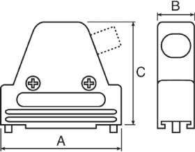 Osłona tylna D-Sub 9 -pinowe Cynk Kątowy MH Connectors E