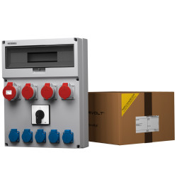 Rozdzielnica budowlana z łącznikiem GR 32A 3x16A 5x230V Schuko Mennekes Doktorvolt® DV-9061-D