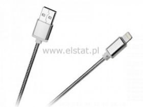 Kabel USB - IPOD IPHONE 1m biały; plecionka