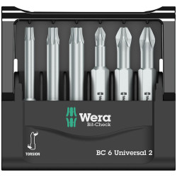 Wera 05056473001 Mini-Check Phillips/Pozidriv/Torx Bits 50mm, 6-Piece Set