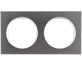 Berker R.3 Ramka podwójna stal szlachetna/biała 10122214