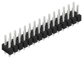 Pin header, 30 pole, pitch 2.54 mm, straight, black, 10054377