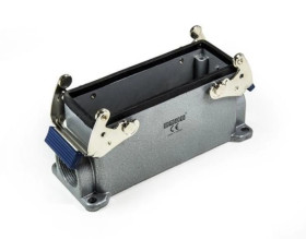 Przyłącze metalowe puste 24 pin, 16 A, 2 x boczne przyłączenie (montaż pow.), ręczne zamknięcia z rolką - metalowe T0-EBM24GD27