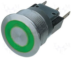 Nasadka przełącznika Chwilowy DPST średnica wycięcia 22.3mm, montaż panelowy Schurter