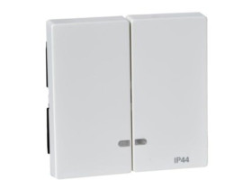 MERTEN SYSTEM M Klawisz podwójny IP44 z okienkiem sygnalizacyjnym biały polarny MTN3424-0319 SCHNEIDER ELECTRIC
