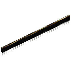 Socket header, 36 pole, pitch 2 mm, straight, black, BLY 1 36