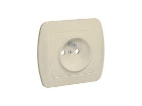 AKORD Gniazdo pojedyncze z uziemieniem beżowe z przesłonami torów prądowych AGZ1ze/12 KONTAKT SIMON