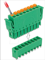 65974 Terminal block set, PCB 8 pin 3.81 mm
