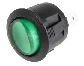 Przełącznik kołyskowy Wł.-wył. podświetlany 6 A SPST Zielony RS PRO