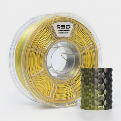 R3D PLA Magic SILK 1.75mm 1kg DUAL Color Black Yellow , multi, wielokolorowy, jedwabisty