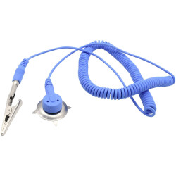 Quadrios 1903EC027 ESD earth cable 1.80 m Clamp 10 mm stud Plug Alligator clip