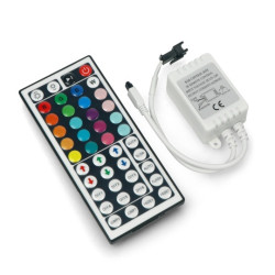 Sterownik taśm i pasków LED RGB z pilotem IR - 44 klawisze