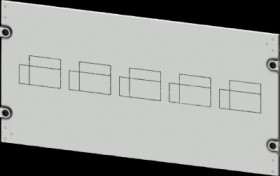 Aperture, rectangular, sheet steel, (W x H x D) 800 x 350 x 10 mm, light gray, 8PQ2035-8BA17