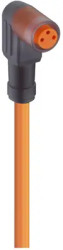 Sensor actuator cable, M8-cable socket, angled to open end, 3 pole, 2 m, PVC, orange, 4 A, 11306