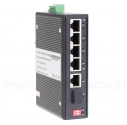 Switch przemysłowy niezarządzalny 4x 100/1G RJ-45 PoE, 1x 100/1G RJ-45, 1x 1G SFP (Wave Industrial WO-IS-M1GF5GT-4POE)