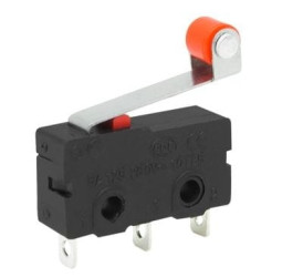 Mikroprzełącznik krańcowy z dźwignią i rolką, styk NO-NC wspólny pin